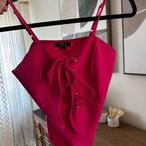 Privy Fuchsia Lace-Up Camisole